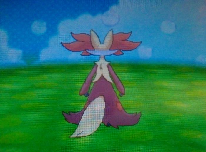 I had to tap on my Delphox's back to get her attention before petting her. So cute!
