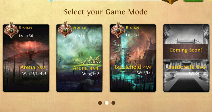The PvP arenas: 2s, 4s, and battlefield.