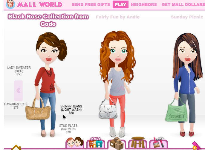 Shopping in the Facebook Mall World catalog (find the cheaper items that have the highest retail value!)