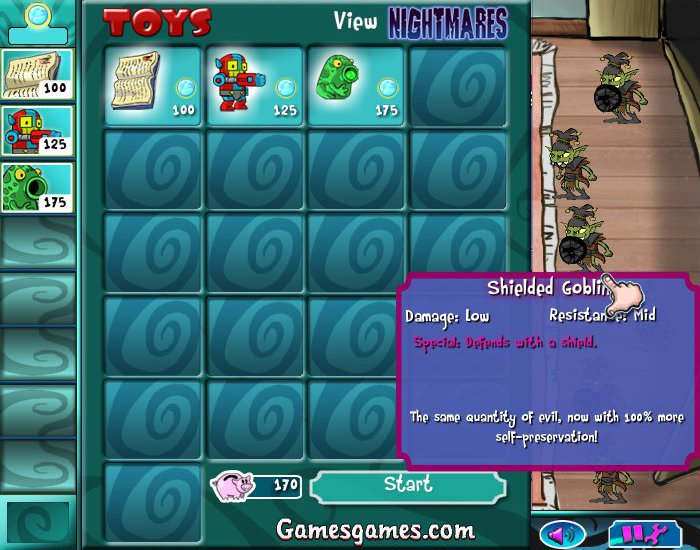 Toys vs. Nightmares shows you who you will be facing, and allows you to choose which units you will use at the start of each level.
