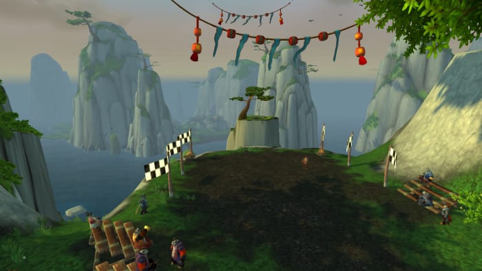I didn't have the daily to actually race today, but this is the starting area. Normally you would see the smoke rings and checkpoints from here. But since the daily is not active today, you can't.