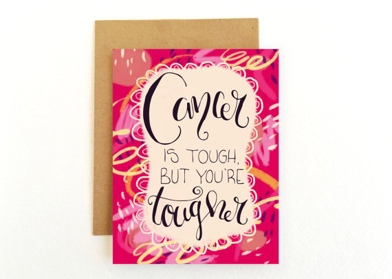 A handmade card by Emily Cromwell. Making your own cards or finding upbeat ones like this are far better than the standard "Get Well" card.