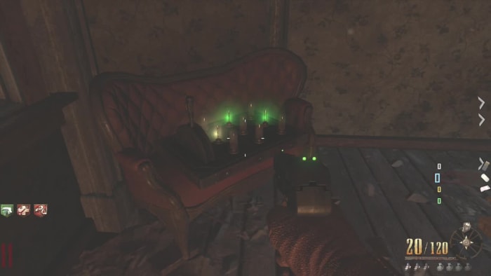 The green lights will remain as long as the right bell is activated. However, activating the wrong bell will result in having to start over.