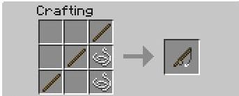 Making a fishing rod in the crafting table is simple - it looks just like a fishing pole!