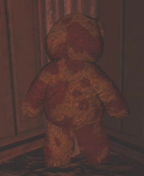 The Teddy Bear in the Haunted Mansion is the only Teddy Bear that is standing in and facing a corner.