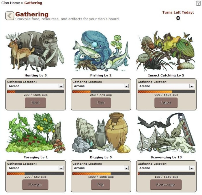 You can gather items such as food, materials, resources and trinkets.