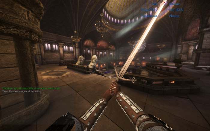 A free-for-all game is a great way to practice your swordfighting skills.