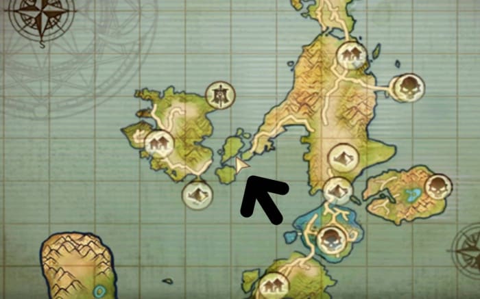 Iron Jaw, Whispering Island Rare Blood Location Map.