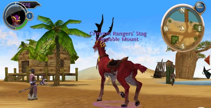 Crimson deer, level 2 mount in the Desert, order and chaos.