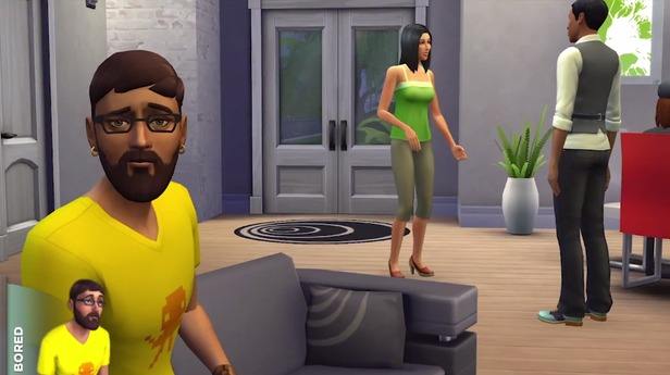 Your Sims can be 'bored' now, too! Luckily, they can choose to play "The Sims" on their computers.