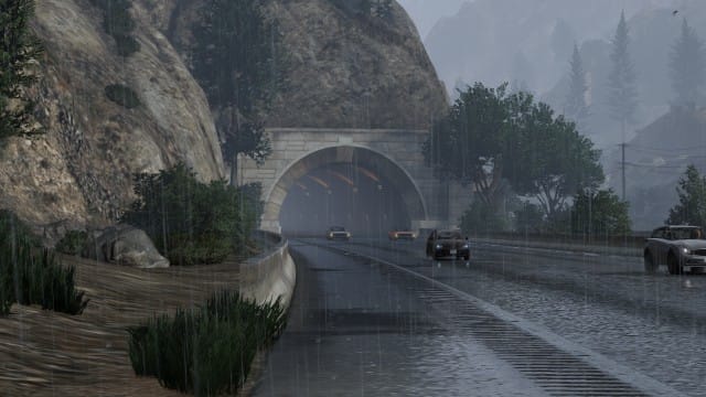 The prison bus will drive through this tunnel. Be ready with your Sniper Rifle, it will be in the left (your right) lane.