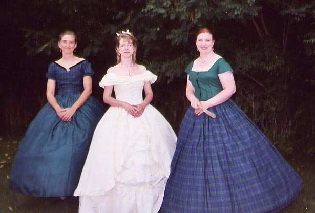 Me (center) and my two friends Carla and Sara (3rd MI) going to the ball in Jackson, MI in 2003. The dress I'm wearing is an old Gunne Sax prom dress!