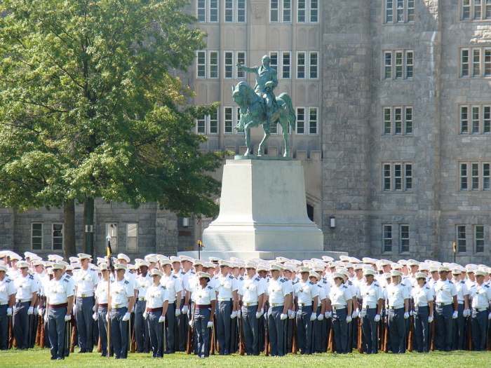 Cadets and Statue of George Washington at West Point