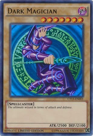 That's right. The Dark Magician is so gangsta, he can reduce your lifepoints to zero with a handicap: That tall, ridiculous hat that keeps tipping off his head. And yes, he goes into battle knowing this.