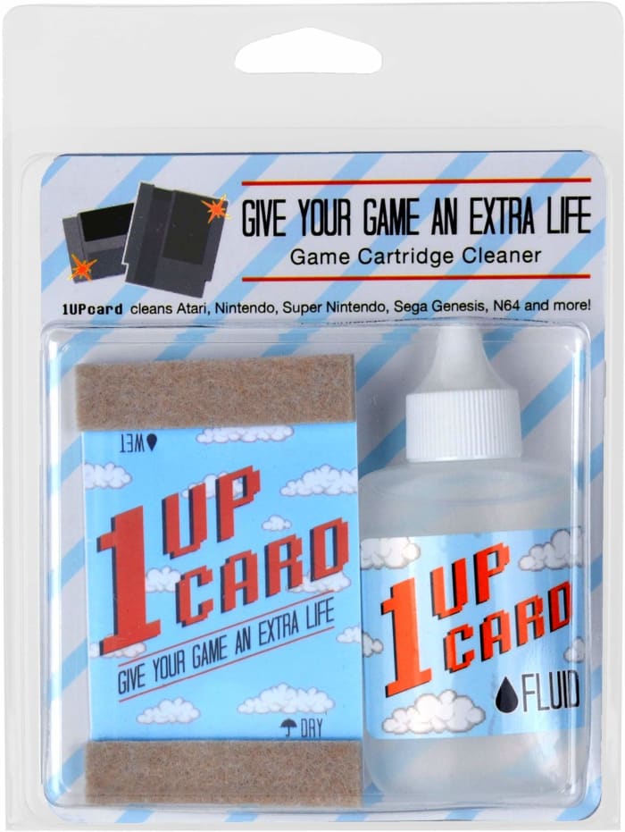 If this cleaning method doesn't work, you may need to try a cartridge cleaning kit, such as the Universal 1 Up Retro Video Game Cartridge Cleaning Kit.
