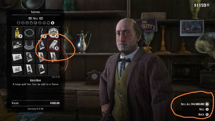 This is more money than you'll ever need in the game. Actually I wouldn't mind having $4,500 by modern standards . . . (Note: Some of these Gold Bars are apart of the Treasure Hunts listed above.)