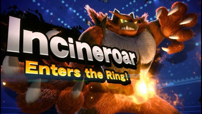 The reveal image to announce Incineroar, of Pokemon Sun and Moon fame has joined Super Smash Brothers Ultimate.