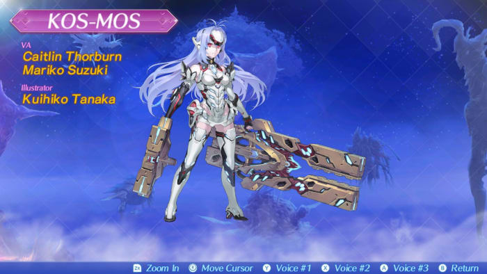 KOS-MOS in her cameo appearance as a living blade in Xenoblade Chronicles 2