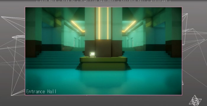 The 25th Ward: The Silver Case utilises a similar Film Window interface that its predecessor used. This consists of a smaller window on the screen where 3-dimensional backgrounds can be rendered.