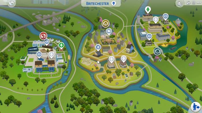 Britechester is the new town in this expansion pack, boasting two campuses and a central town area.