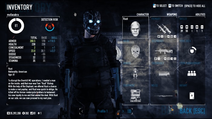 This is what your inventory should look like; don't forget your Doctor Bags!
