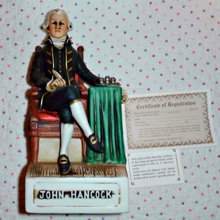 The first signature, with great flourish, was that of the President of the Congress. Tradition has it as he signed, John Hancock commented, "Let King George read my name without his spectacles, and let him double the price he has on my head!"
