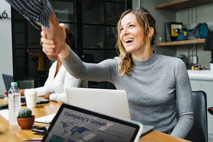 If you're meeting someone for the first time, just keep telling yourself "Of course they're going to like me. Of course they're going to see how awesome I am."
