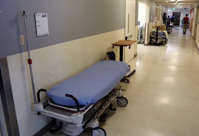 This is where I was for seven hours before even being seen for deydration. Many people in mental health crisis have been stuck in a hallway on a gurney for days because there is nowhere to put them.
