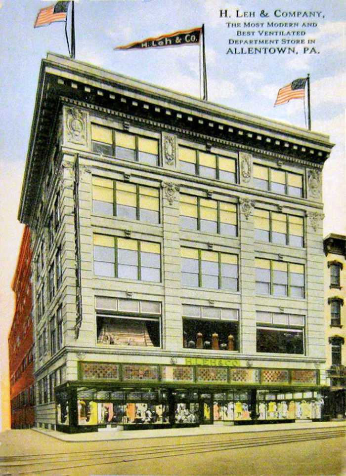 H Leh & Co. Department Store in Allentown Pennsylvania circa 1919