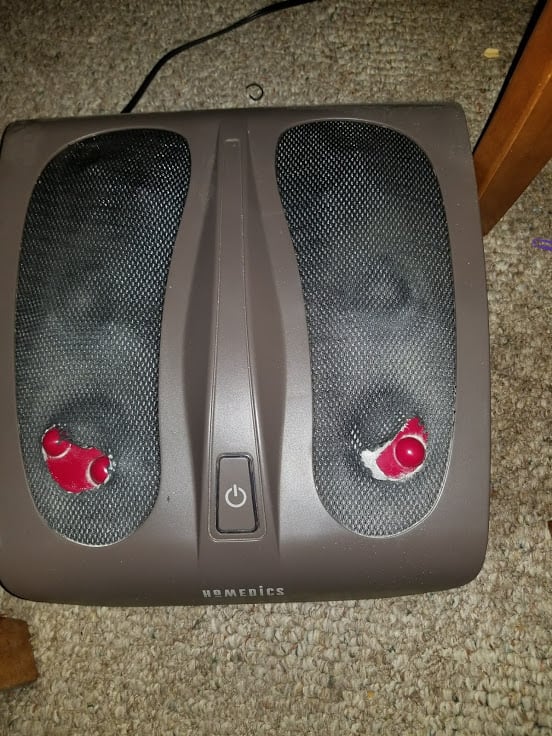 I use the Shiatsu foot massager to reduce my foot pain with a lot of success. This one is almost worn out. Time to buy a new one.