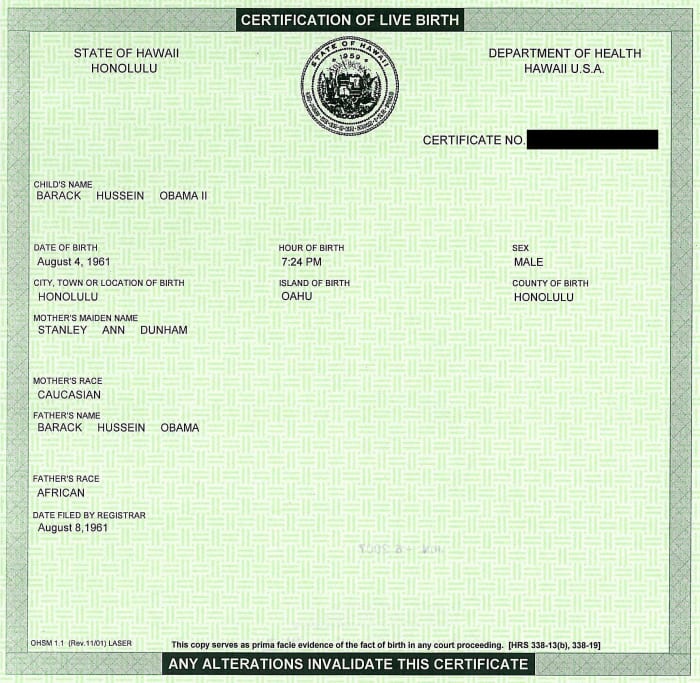 SSA will accept only Original or Certified copy of a birth certificate. Most US birth certificates, including Hawaii for instance, has security features like raised lettering, stamp, and glowing lines under blue light on them to halt counterfeiting.
