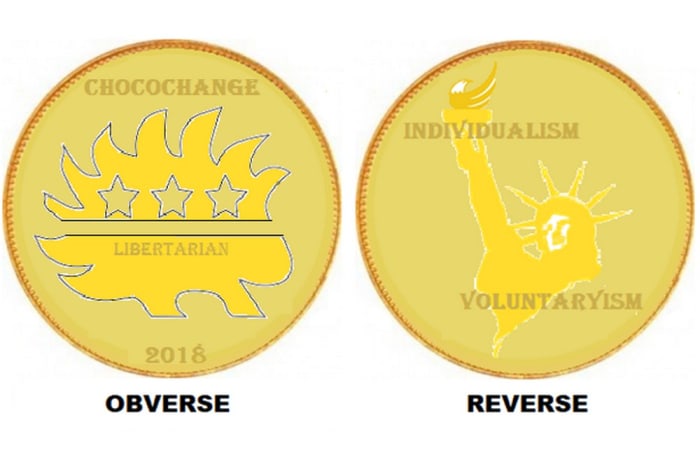 The ultimate libertarian money is finally here and it’s easily available to all: Libertarian foil-wrapped ChocoChange!