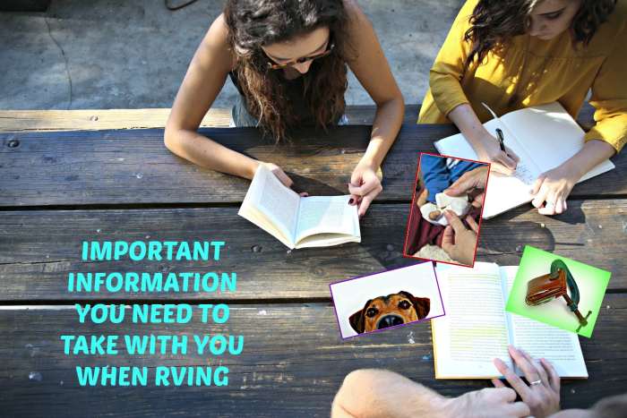 Taking important information with you when RVing is more important to do than most people realize.