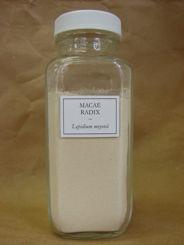 Powder from Lepidium meyenii, or maca root, is a common herbal supplement used by women trying to conceive.