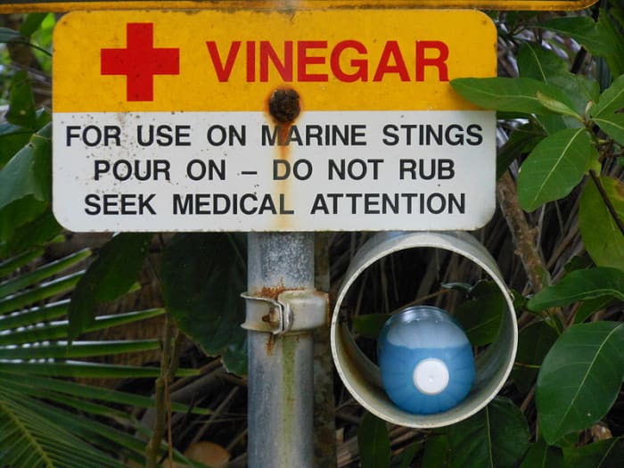 Used in Australia for any kind of Jellyfish sting or other marine animal sting.