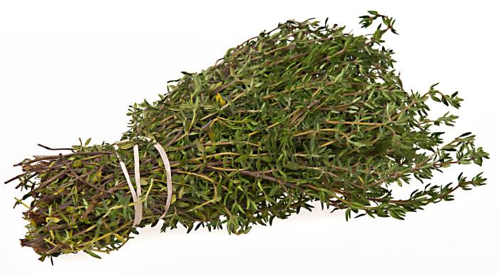 A bundle of dried thyme