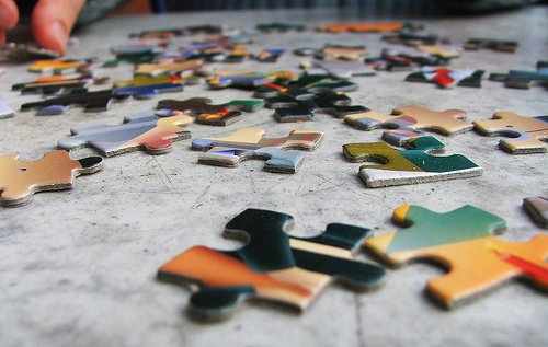 Start out by flipping all of the pieces so that the printed side faces up. It's worth the time and effort!