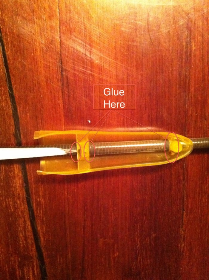 Glue the pod to the boom in the three locations noted. Again, don't use an accelerant. Click on the picture to get the Full-Sized image