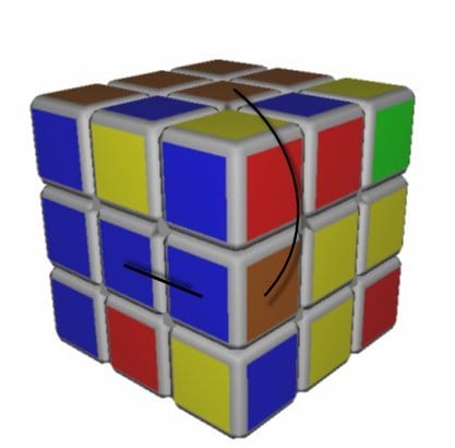 Case 2: The blue sticker is on the front face (face)