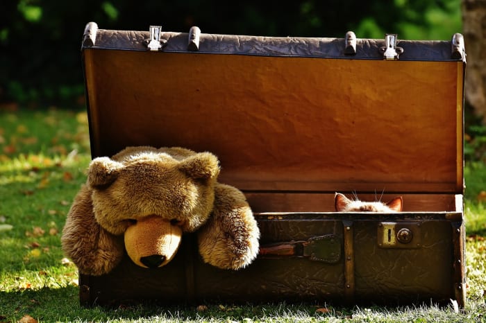"I'm going on a trip to France, and I'm going to pack . . . a cat . . . and . . . a teddy bear . . ."