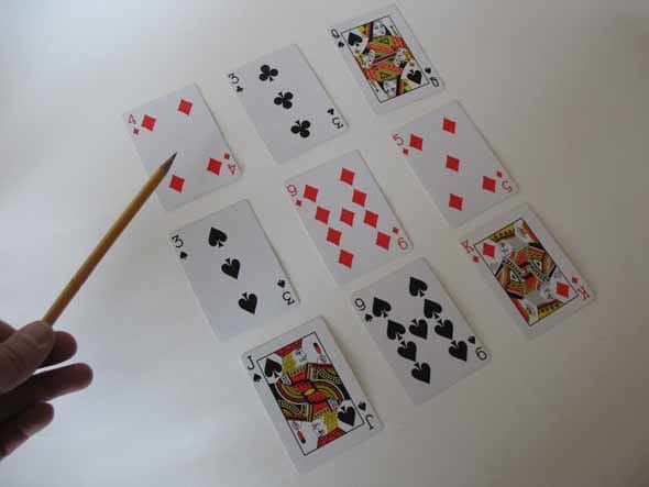 In this two-person mind reading trick, you name the card that was selected while you were out of the room.