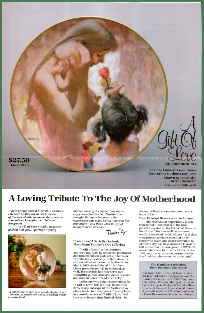 Thornton Utz always wanted to create a Mother's Day portrait that would celebrate one of the special little moments that a mother remembers, long after her children are grown.