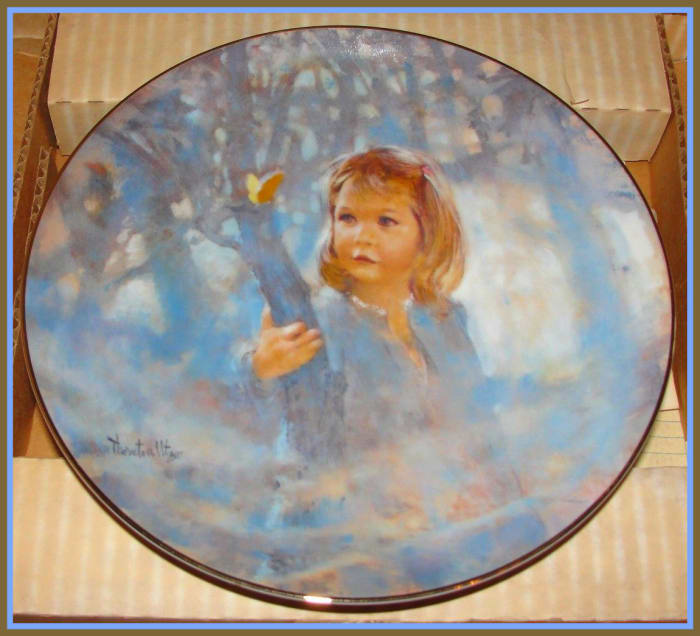 "Butterfly Magic" was the premier plate in the annual "Portraits of Childhood" plate collection by Thornton Utz.