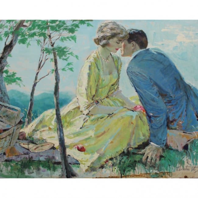 This is a beautiful oil painting by Thornton Utz that he did for an Advertisement Firm from his early days.