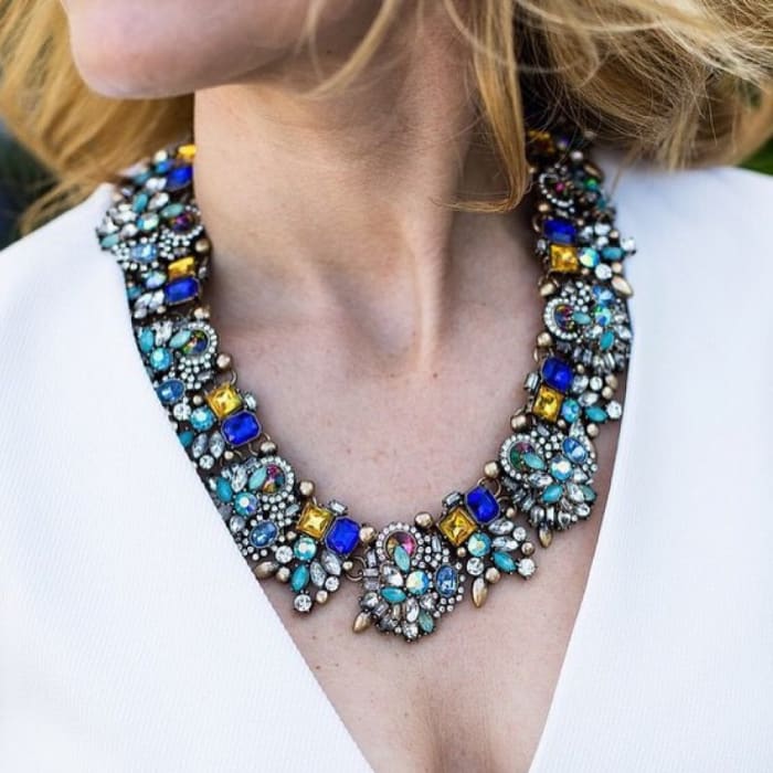 Statement necklaces are an easy wear to dress up your outfit, without worrying about your jewelry getting caught in your hair or clothing when you spin/move around