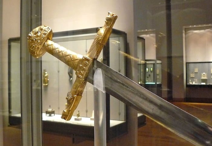 The Joyeuse displayed in the Louvre the actual historical sword used by Charlemagne? Experts continue to debate.