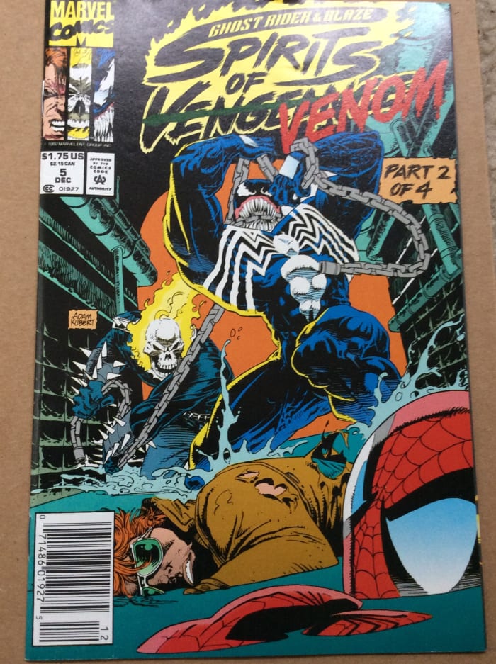 This is from the Spirits of Venom arc, where Ghost Rider, Johnny Blaze, Venom, and Spider-Man all teamed up to fight supernatural evil in New York's sewers. Comics are weird.