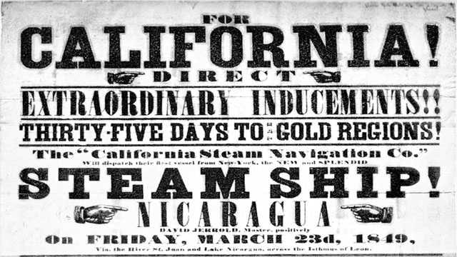 In 1848, James Marshall “struck it rich at Sutter’s Mill in California, and thousands of Forty-Niners moved west to seek their fortunes.”