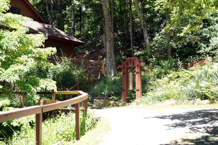 The path leading to the lodge where we ate our meals and where most people attending the retreat stayed
