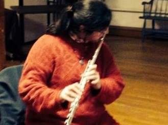 Seafarer Mama played a jazzy version of "Jingle Bells" on her flute with a bunch of musician friends at her UU church's Second Friday Sessions.